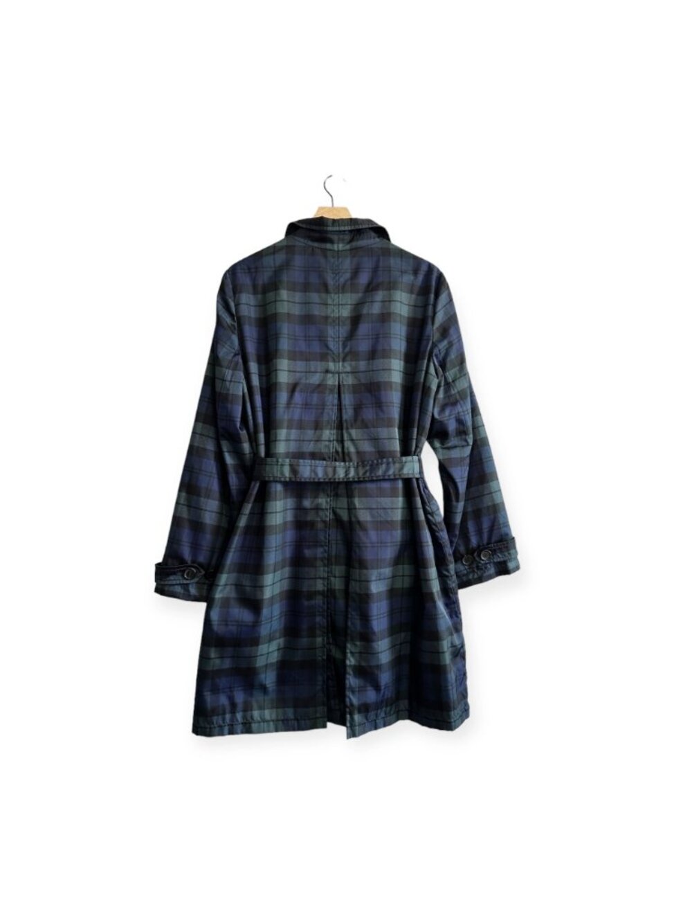 Prada Blackwatch Tartan Nylon Trench Coat IT46 PU Coated - Picture 2 of 16